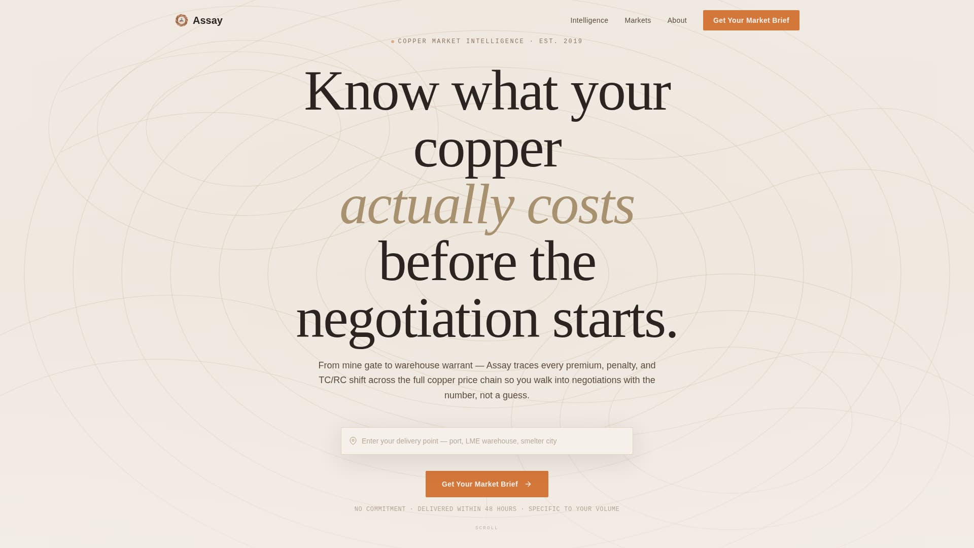 Assay - Precision Copper Landing Page Template