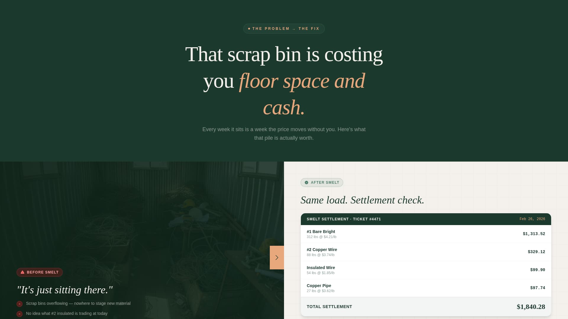 Smelt - Trusted Copperrecycler Landing Page Template