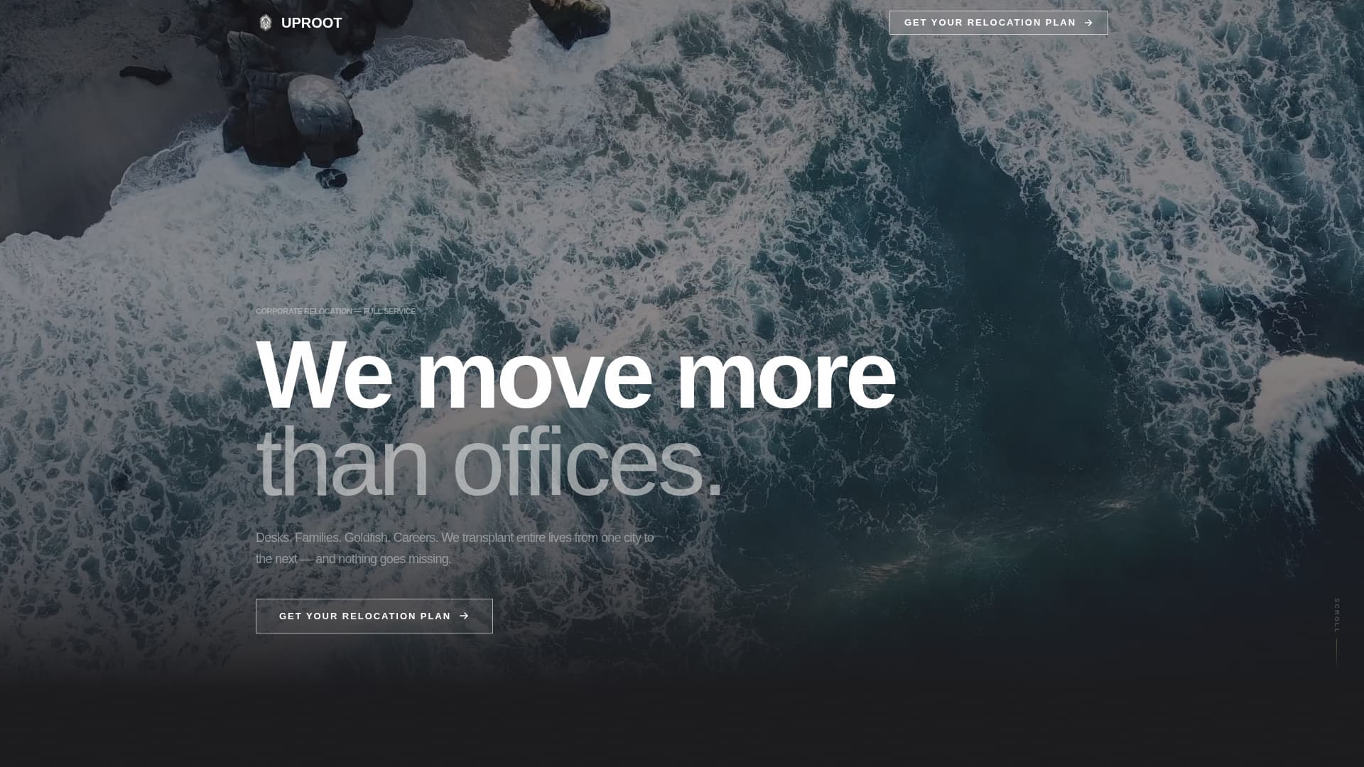Uproot - Powerful Corporaterelocation Landing Page Template