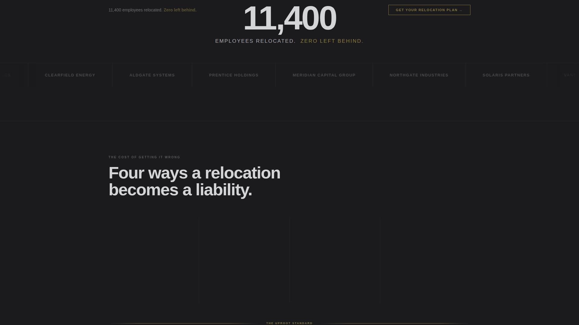 Uproot - Powerful Corporaterelocation Landing Page Template