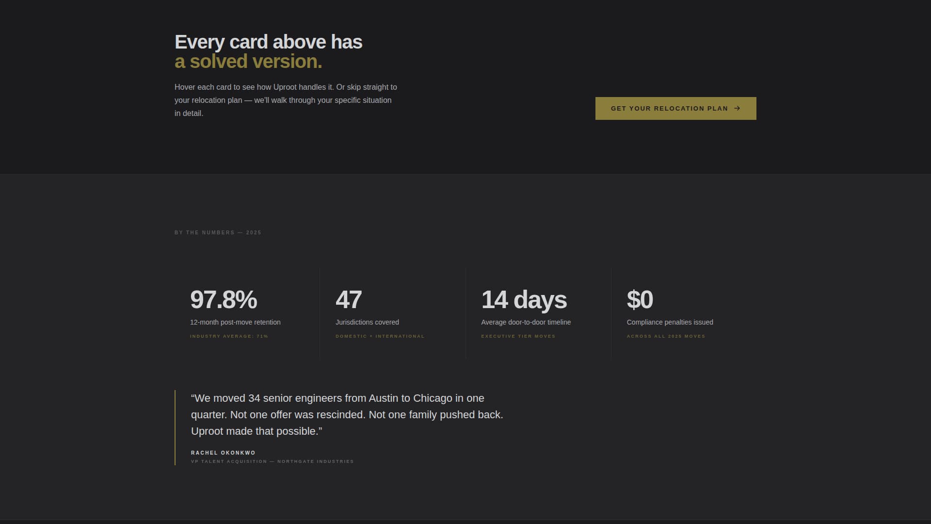Uproot - Powerful Corporaterelocation Landing Page Template
