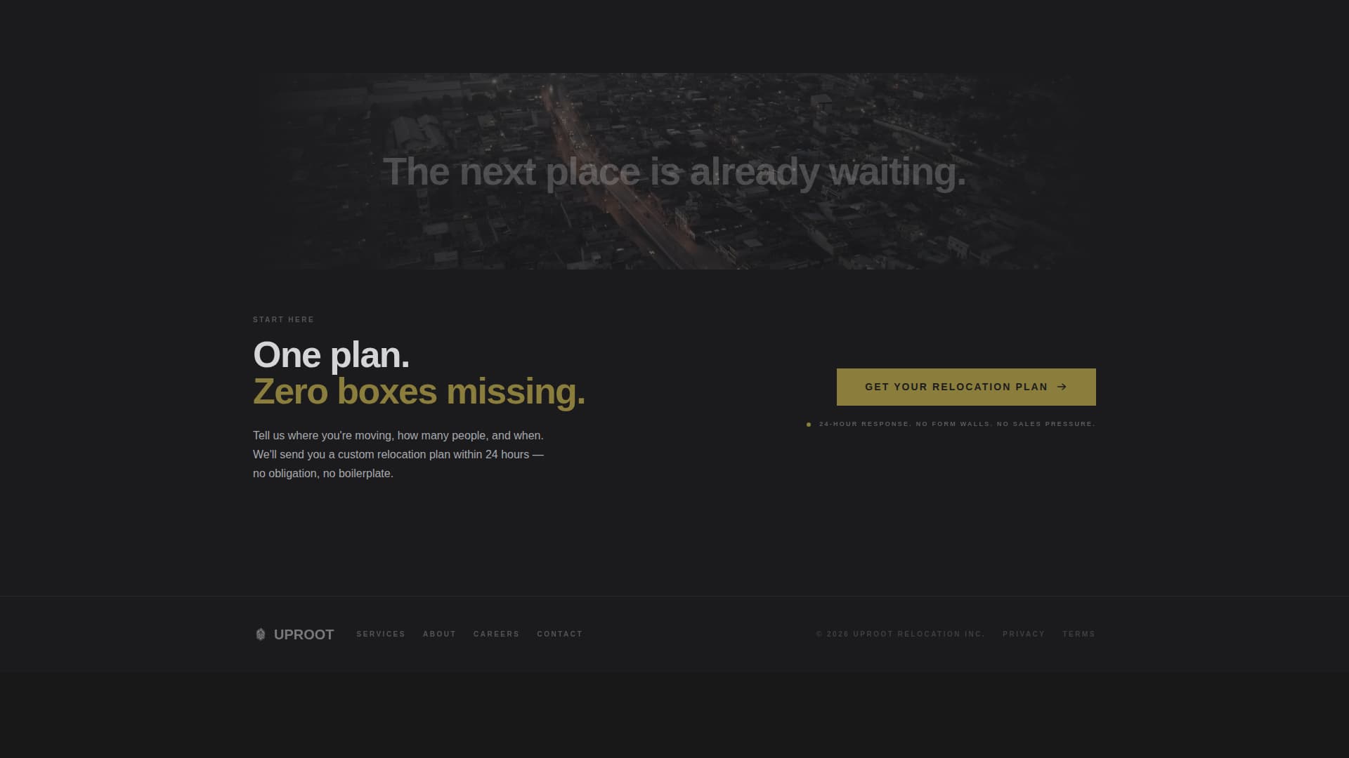 Uproot - Powerful Corporaterelocation Landing Page Template