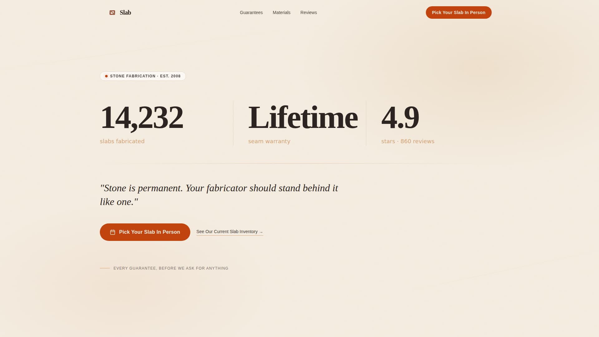 Slab - Trusted Countertop Landing Page Template