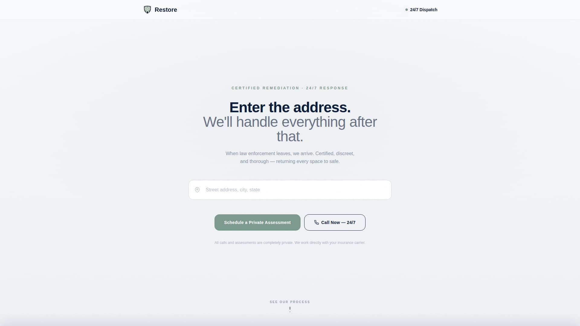 Restore - Trusted Crimescene Landing Page Template
