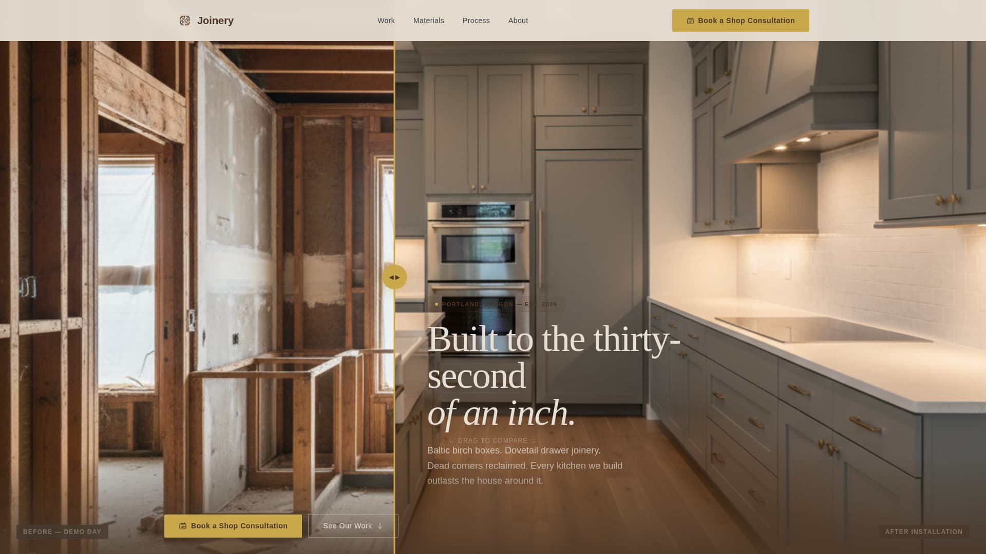 Joinery — Mastercraft Custom Woodwork Landing Page Template