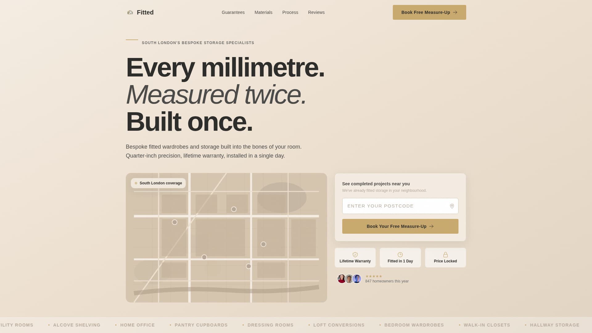 Fitted - Precision Closet Landing Page Template
