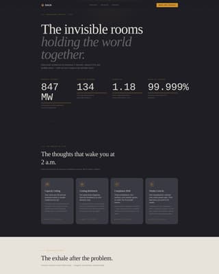 Rack — Expert Infrastructure Hosting Landing Page Template