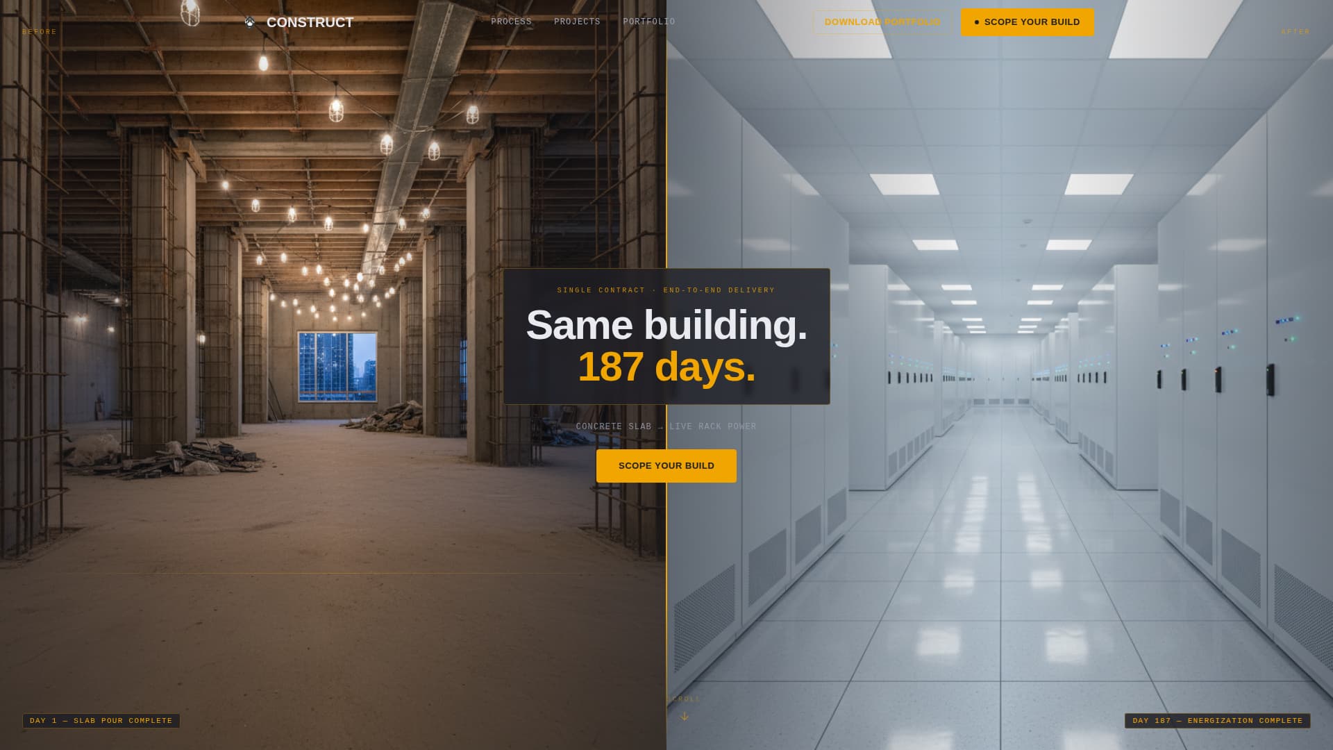 Construct - Precision Datacenter Landing Page Template