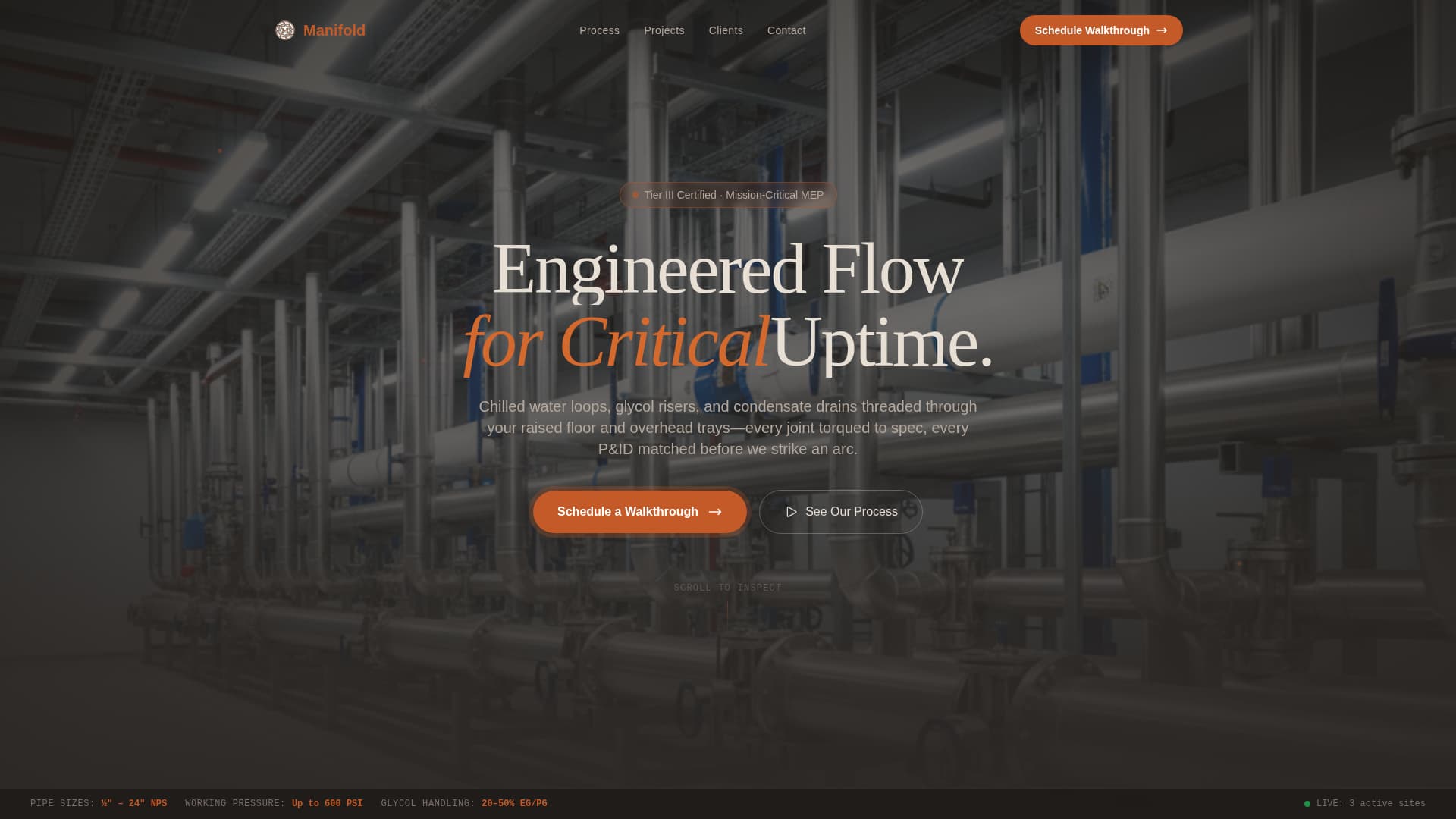 Manifold - Precision Plumbing Landing Page Template