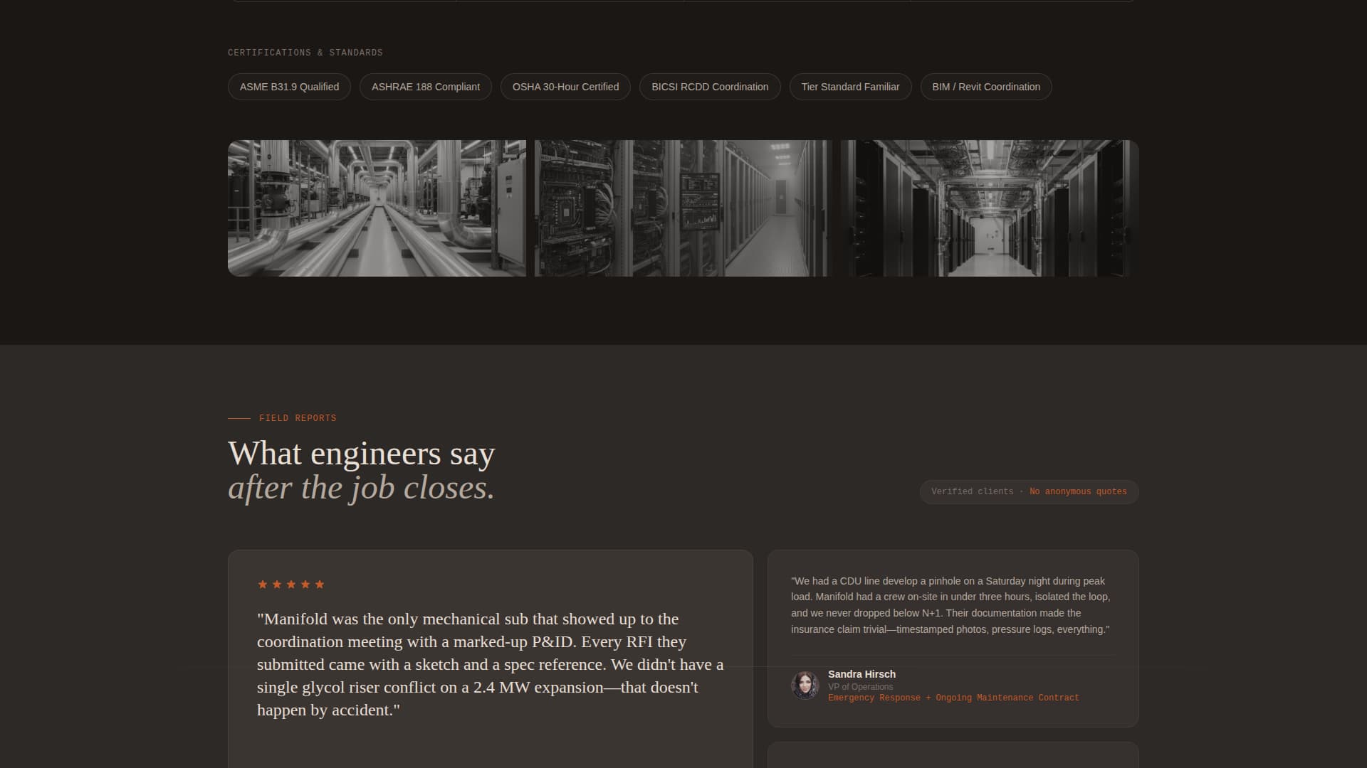 Manifold - Precision Plumbing Landing Page Template