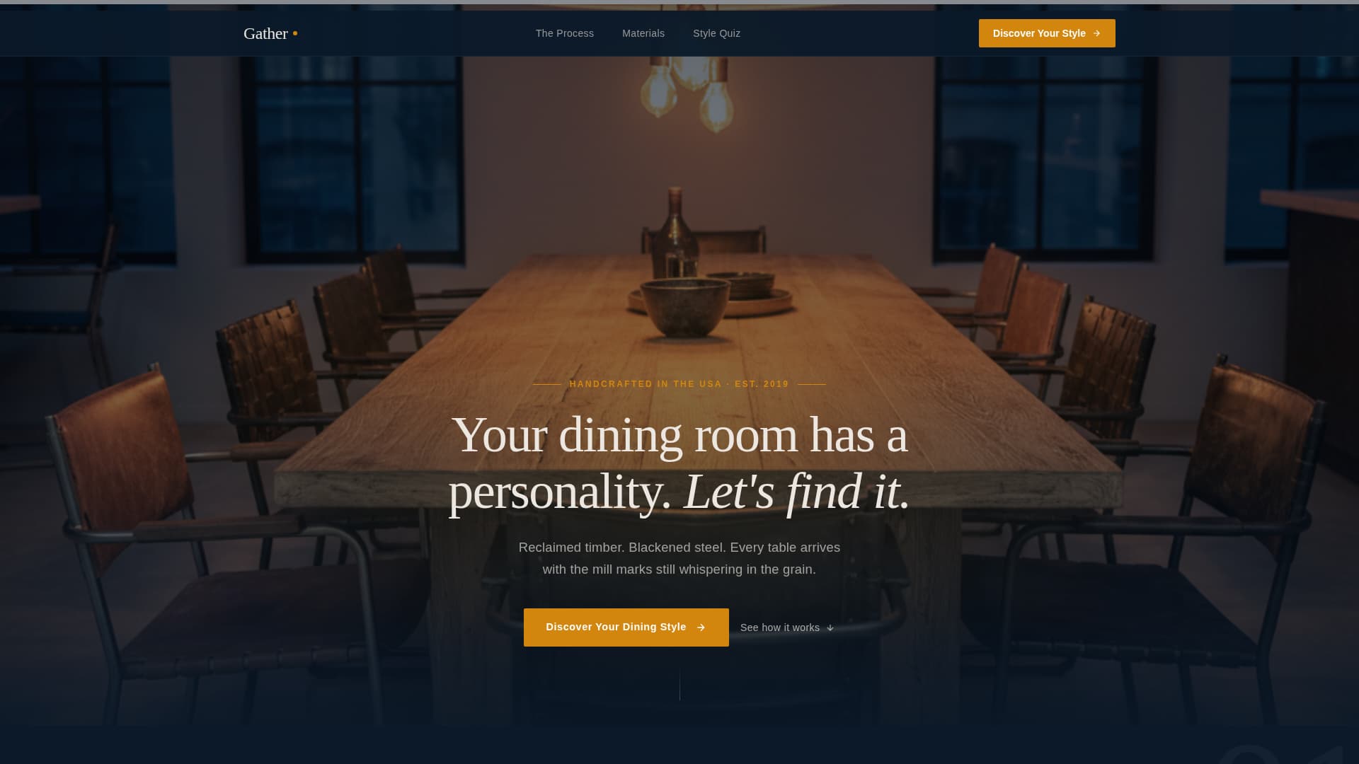 Gather - Industrial Diningroom Landing Page Template