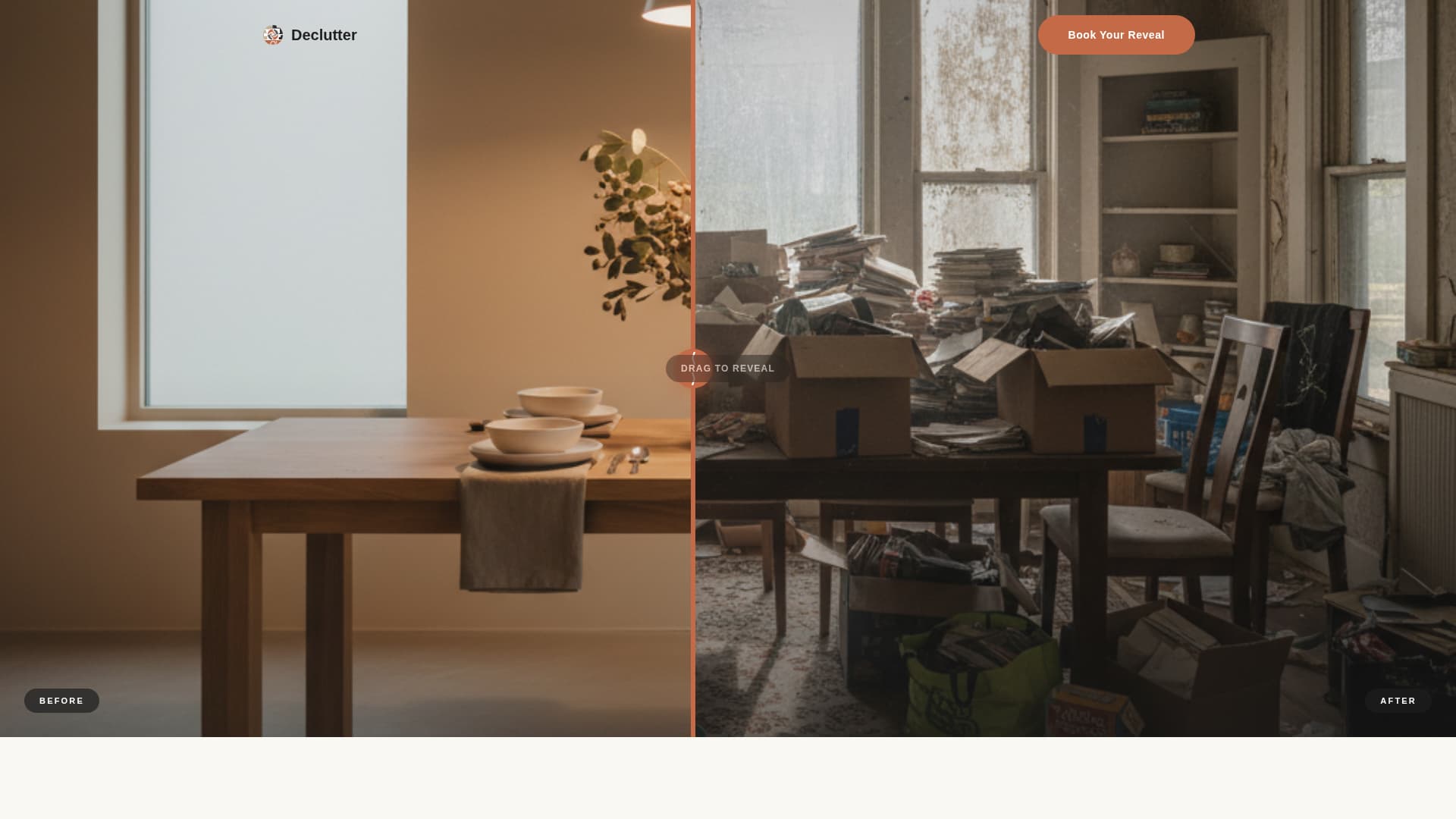 Declutter - Transformative Diningroom Landing Page Template
