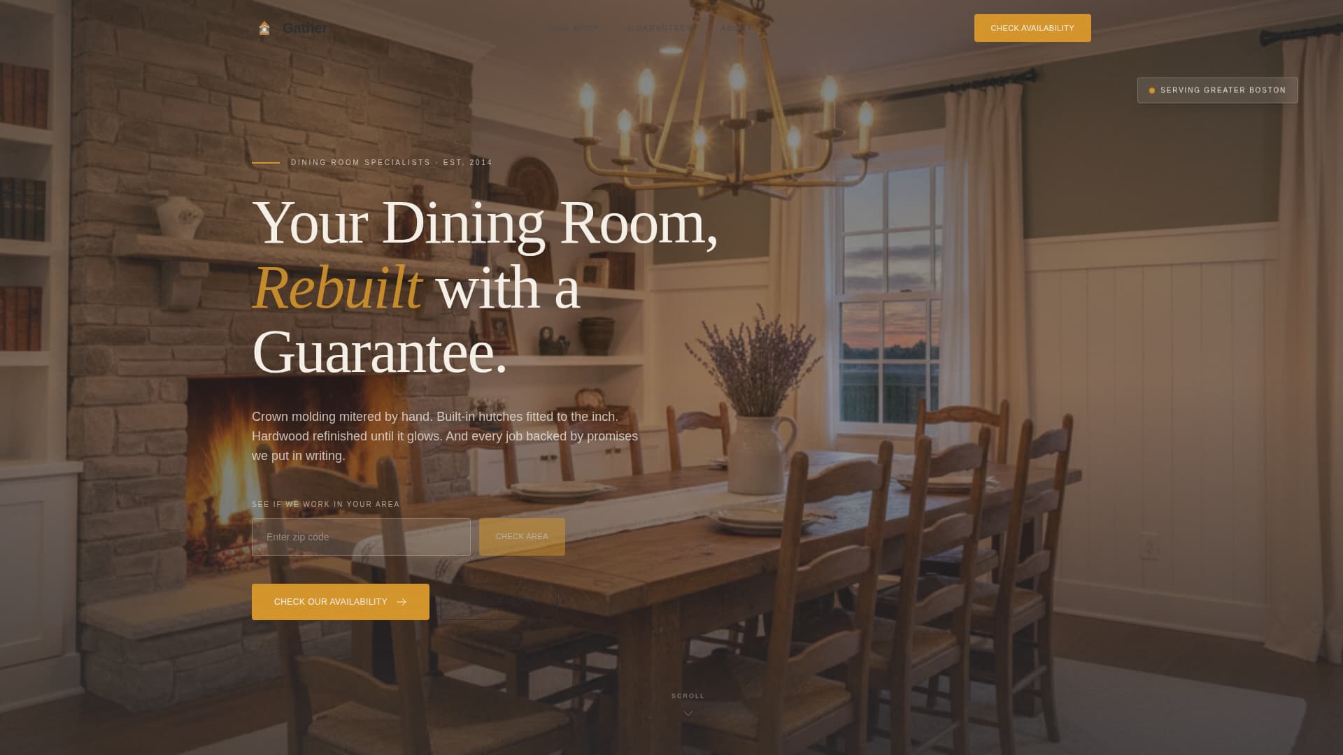 Dining Room Renovation Booking Website Template