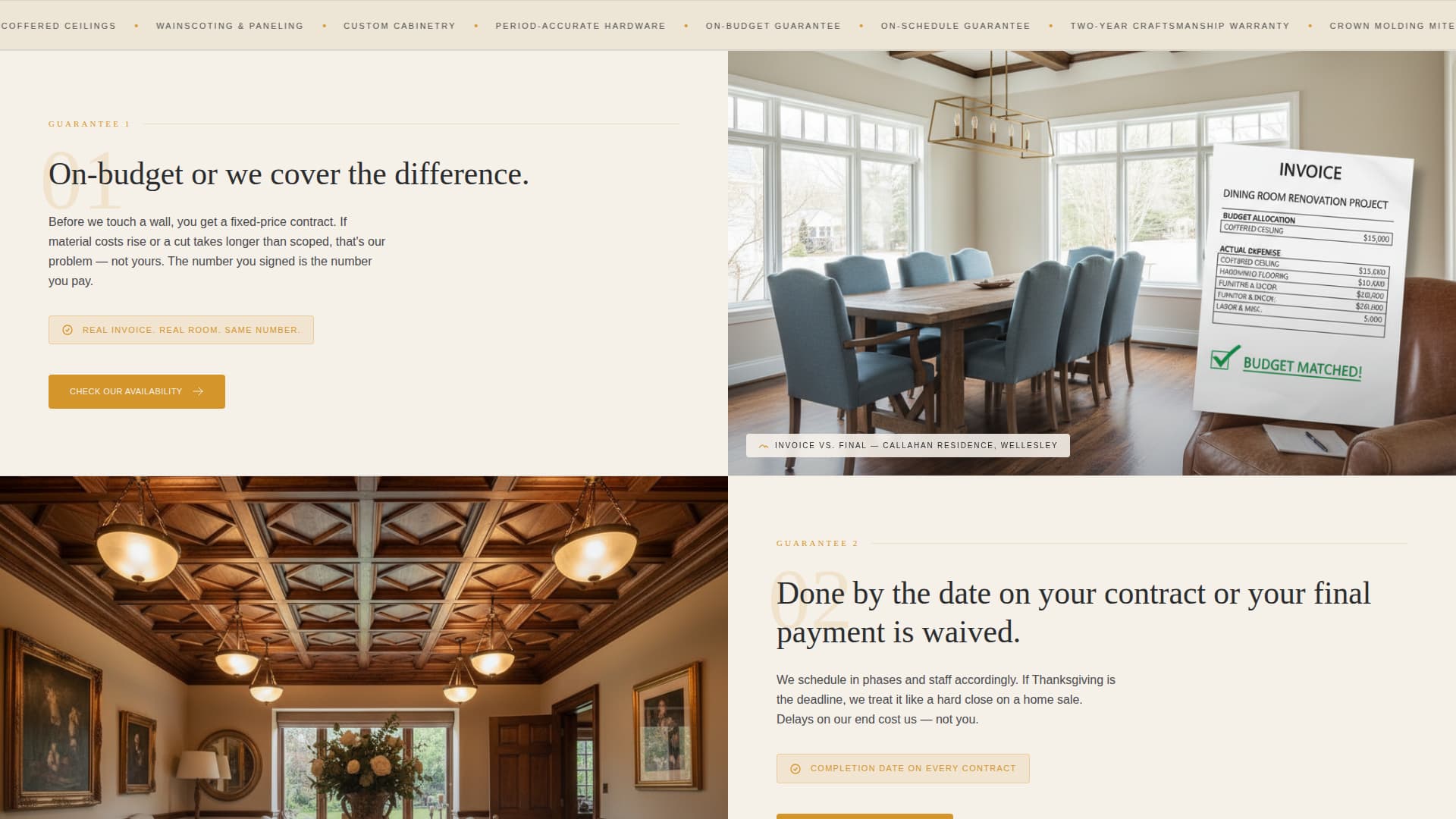 Dining Room Renovation Booking Website Template