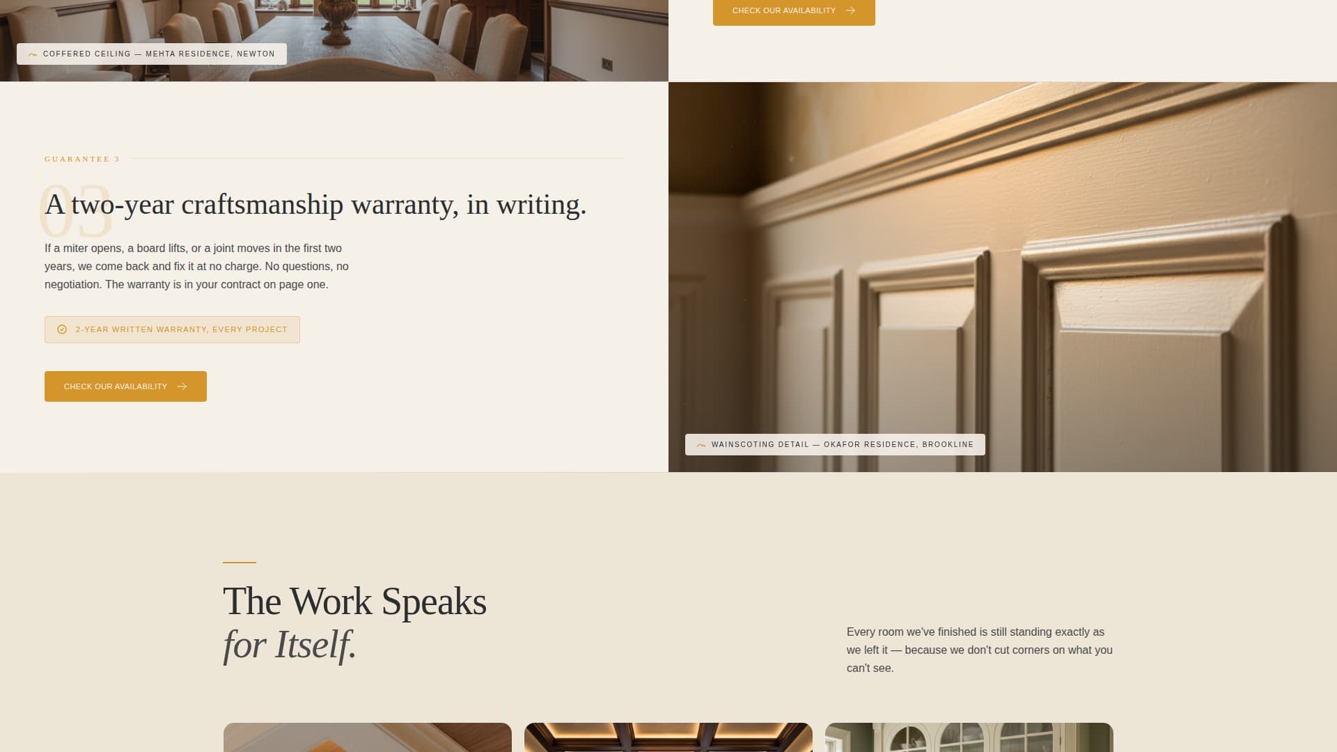 Dining Room Renovation Booking Website Template