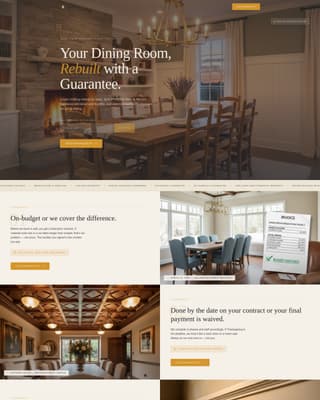 Dining Room Renovation Booking Website Template