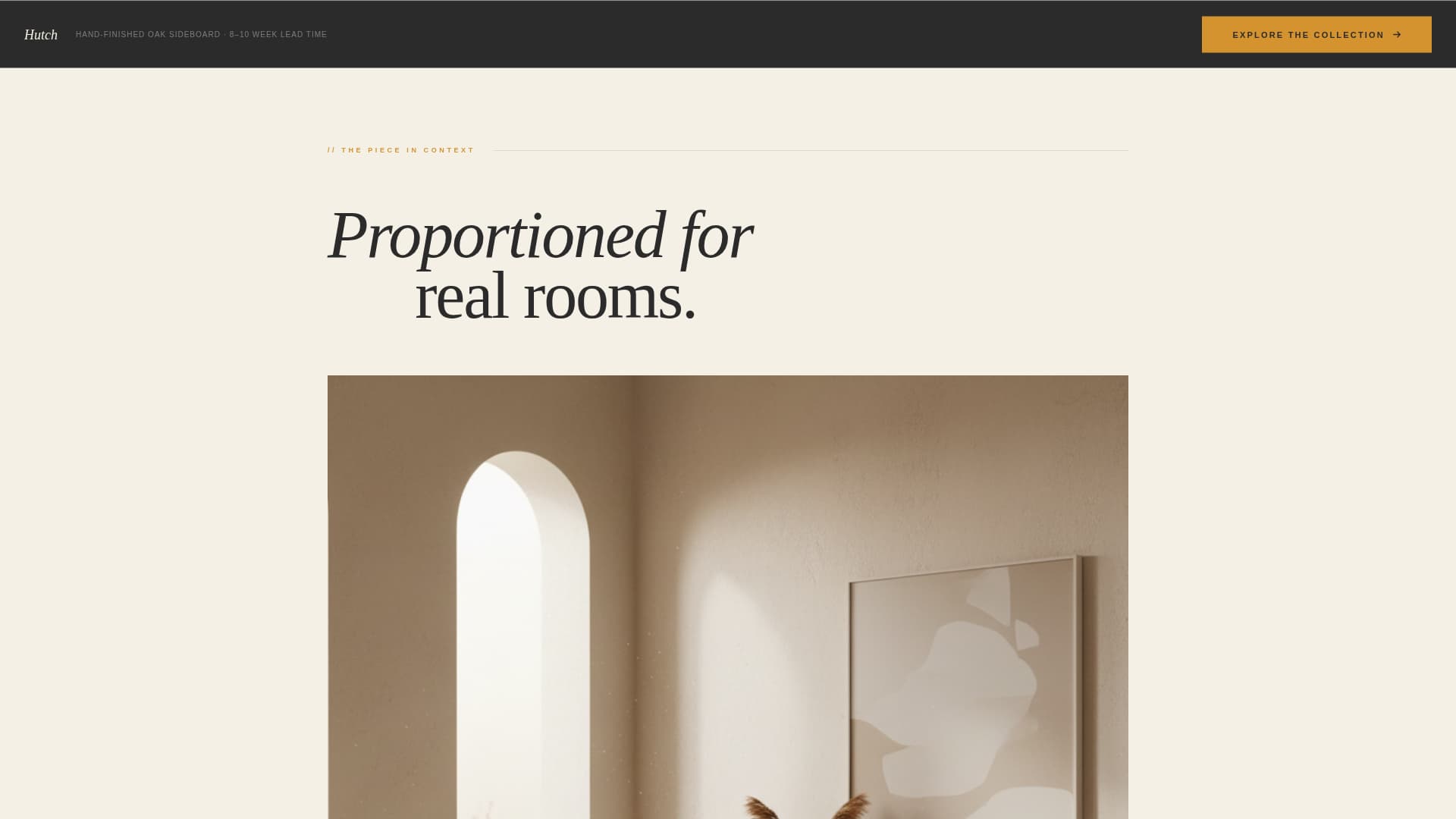 Hutch - Timeless Sideboard Landing Page Template