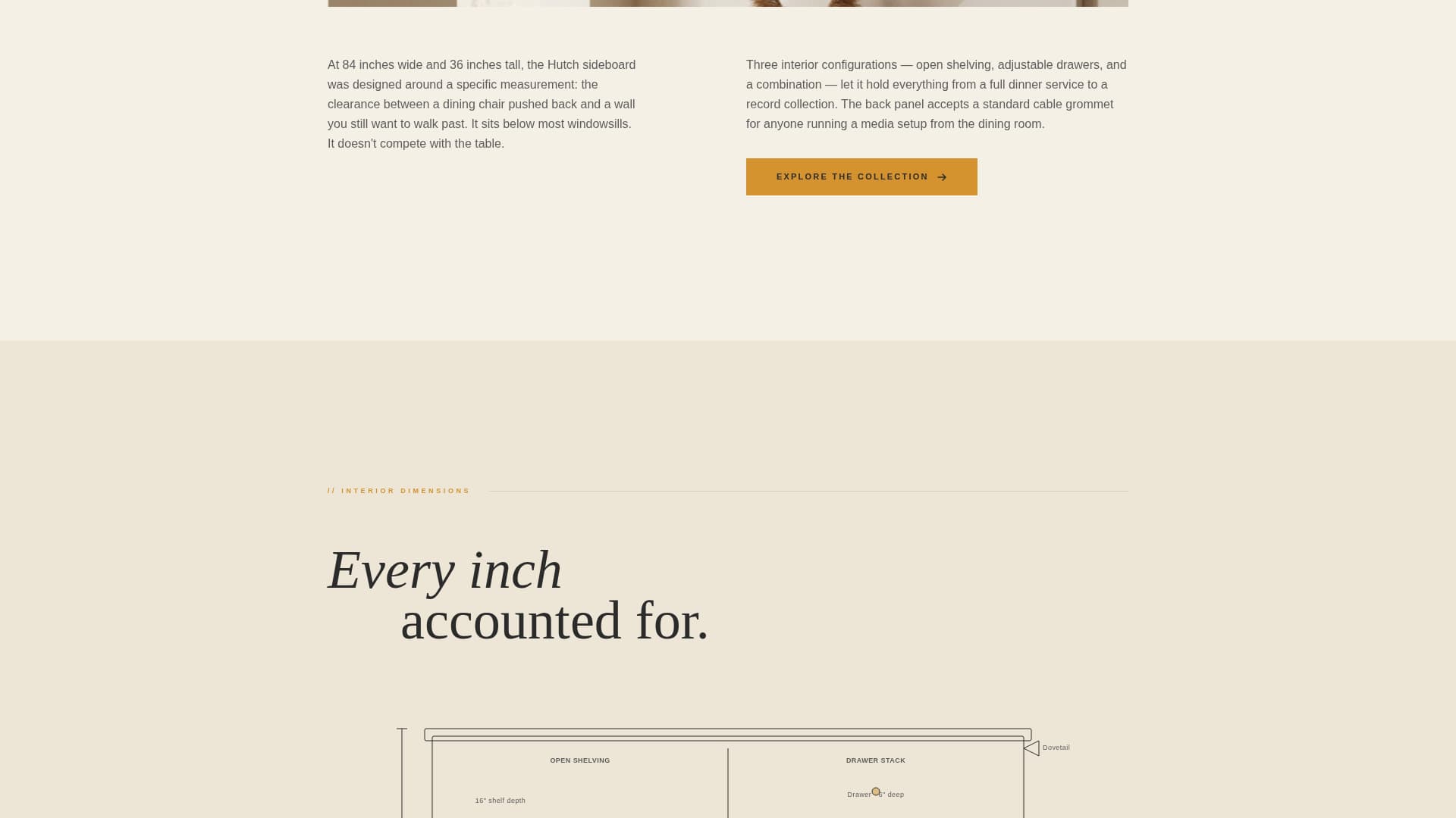 Hutch - Timeless Sideboard Landing Page Template