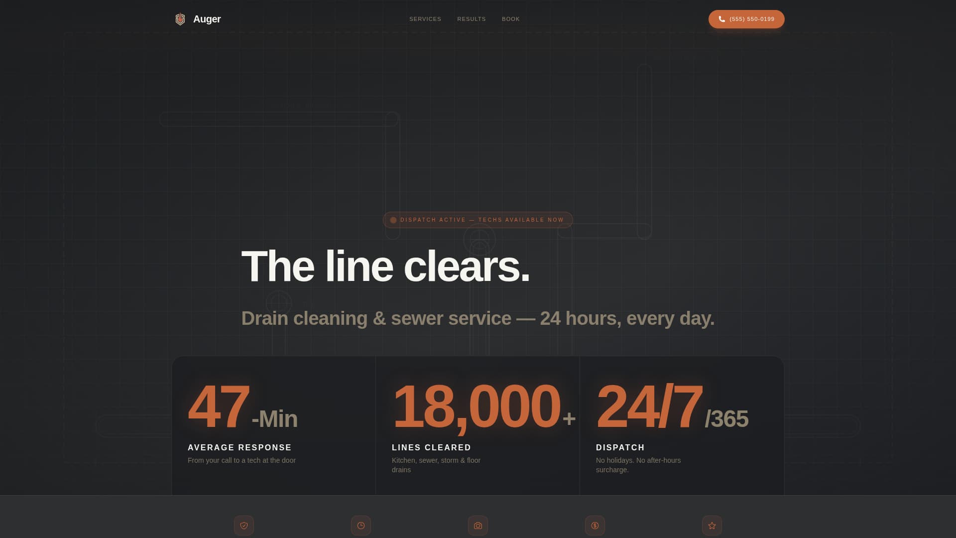 Auger - Rapid Draincleaning Landing Page Template