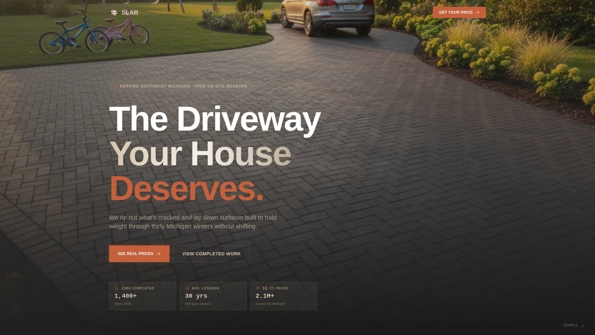 Slab - Durable Driveway Landing Page Template
