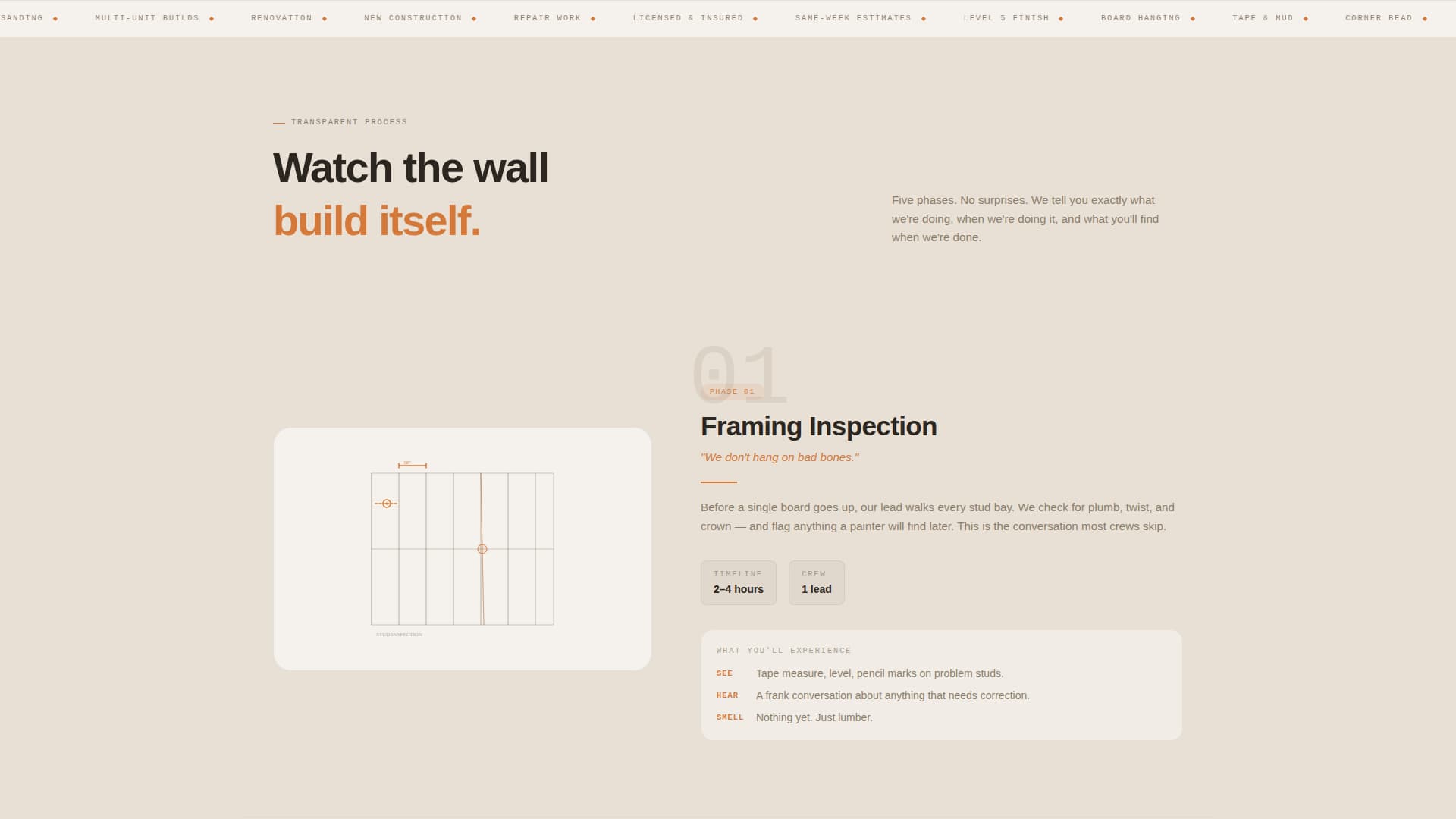 Tape - Seamless Drywall Landing Page Template