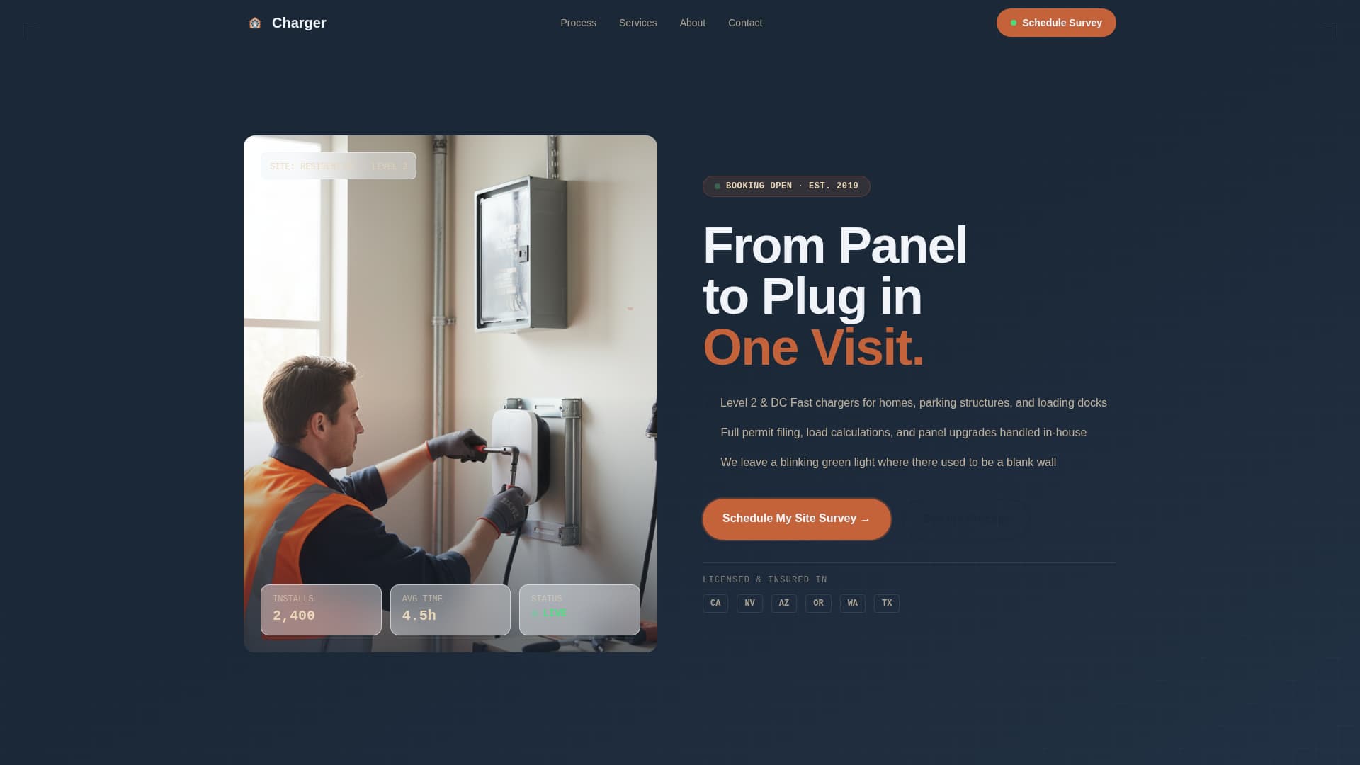 Charger - Powerful EV Installation Landing Page Template