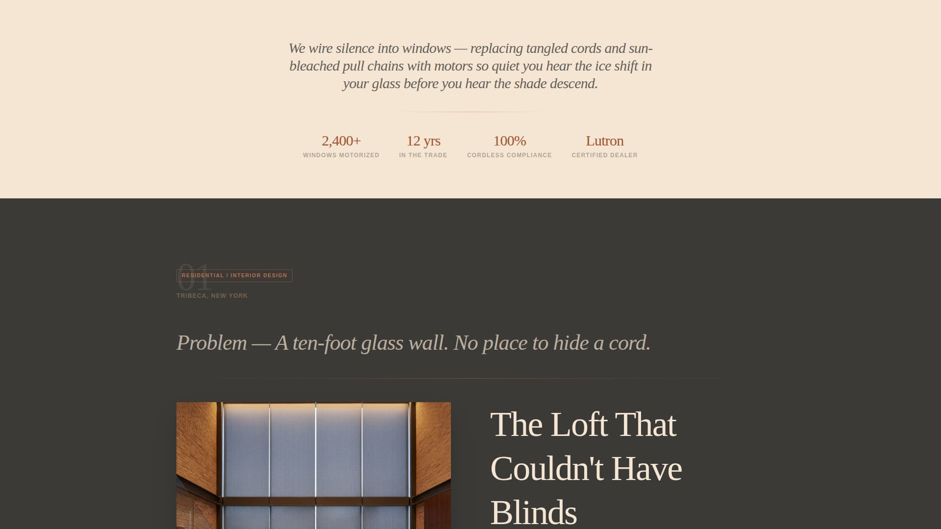 Motorize - Precision Electricshades Landing Page Template