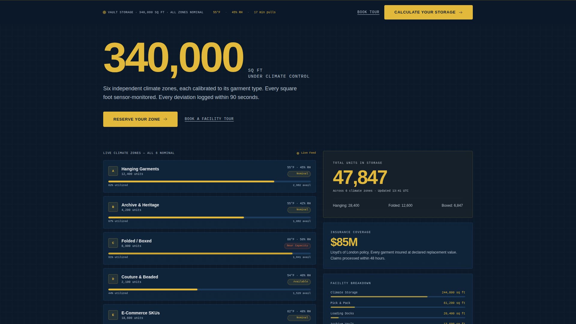 Vault - Precision Fashionstorage Landing Page Template