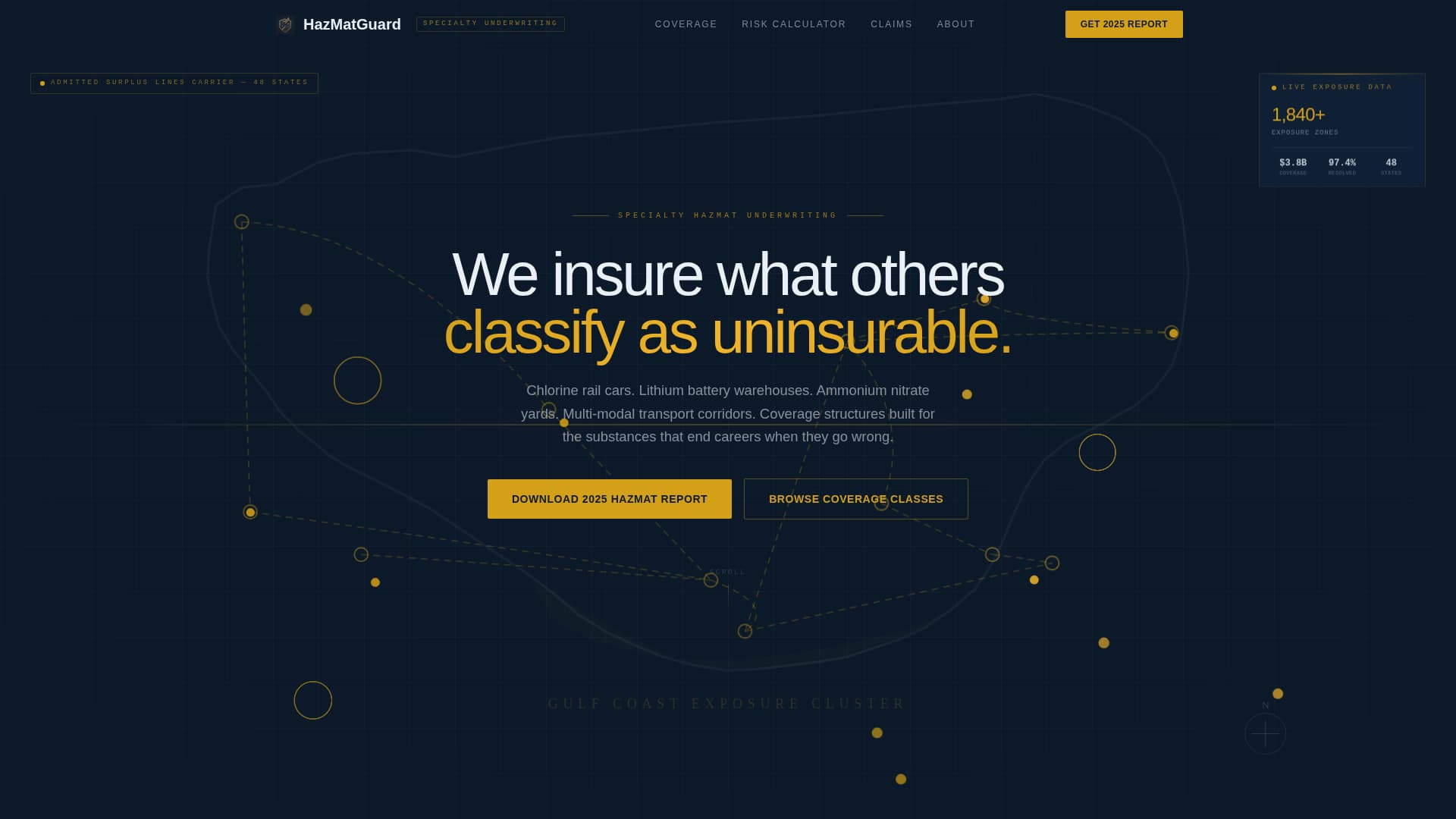 Hazmatguard - Authoritative Risk Landing Page Template