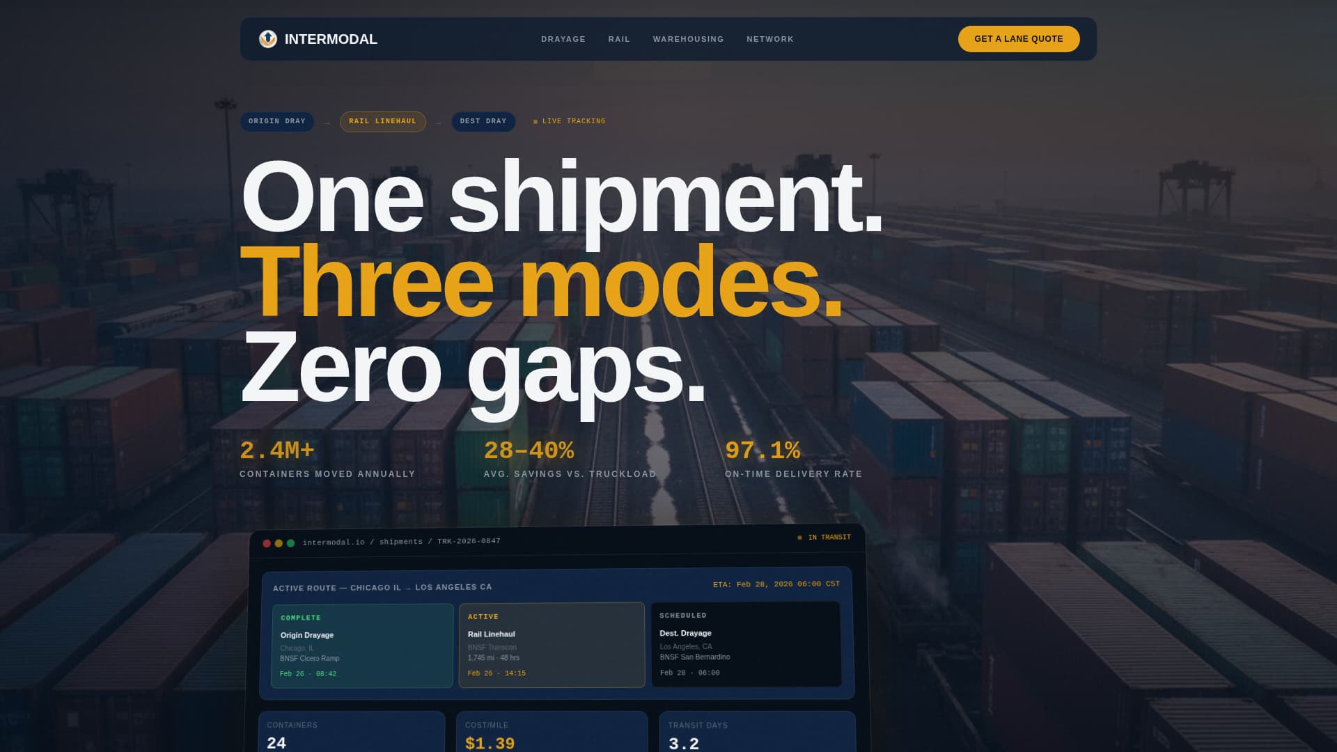 Intermodal - Seamless Freight Landing Page Template
