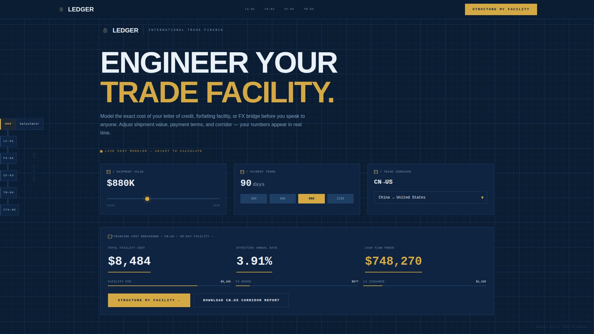 Ledger - Precision Tradefinance Landing Page Template