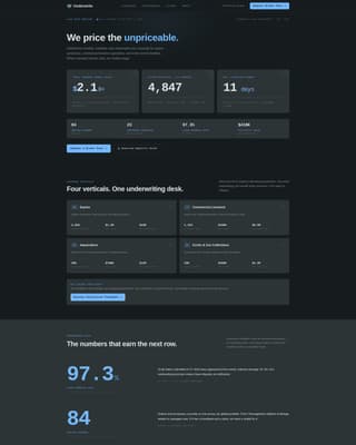 Underwrite - Institutional Liveanimal Landing Page Template