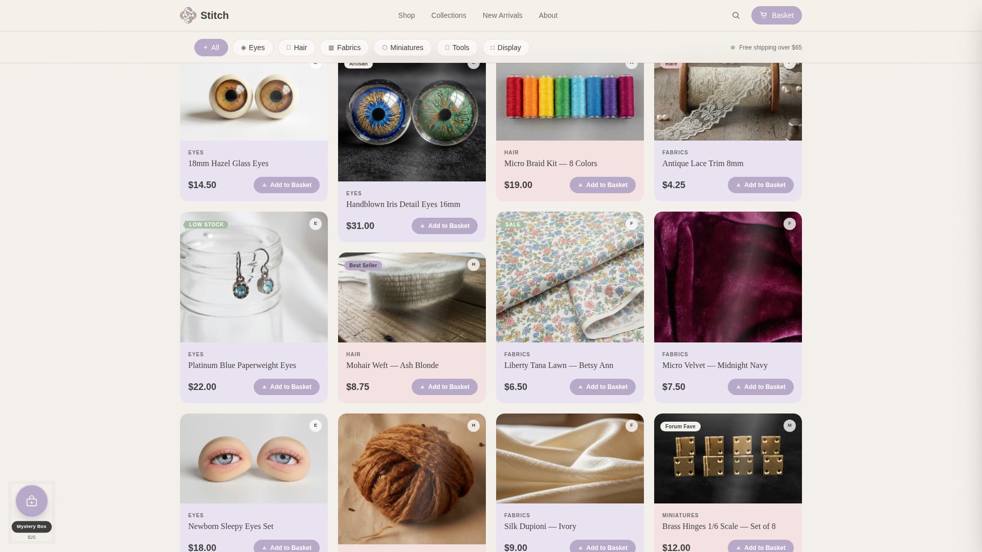 Hobby & Passion Supplies Professional Website Template