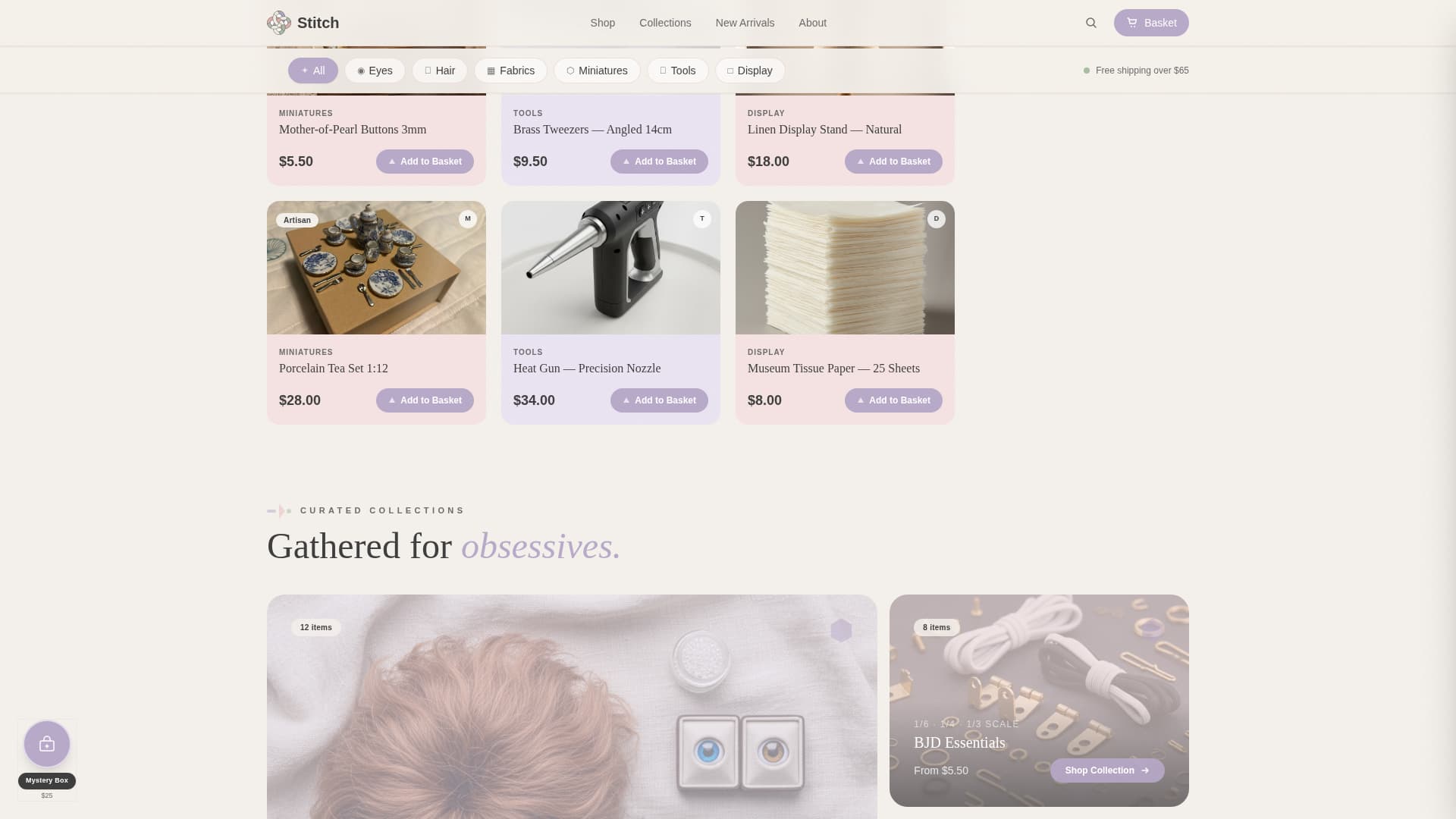 Hobby & Passion Supplies Professional Website Template
