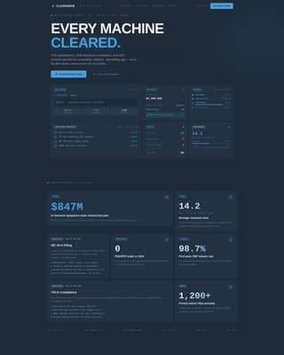 Clearance - Precision Equipment Landing Page Template