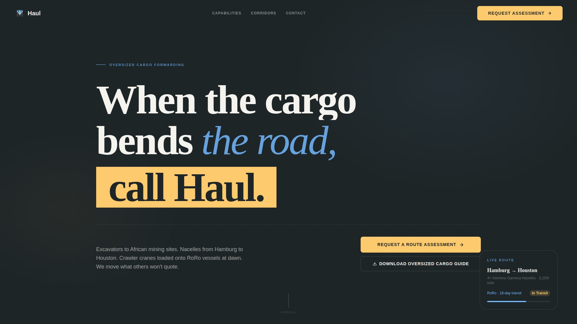 Haul - Reliable Heavyequipment Landing Page Template