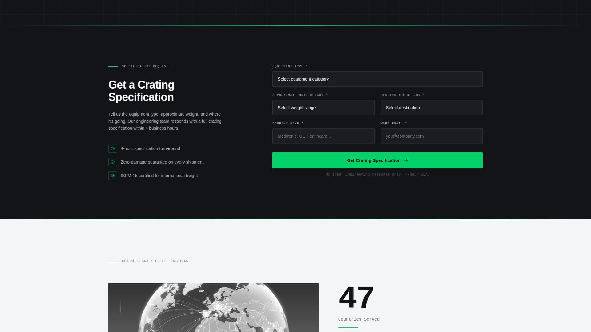 Crate - Precision Medicalequipment Landing Page Template