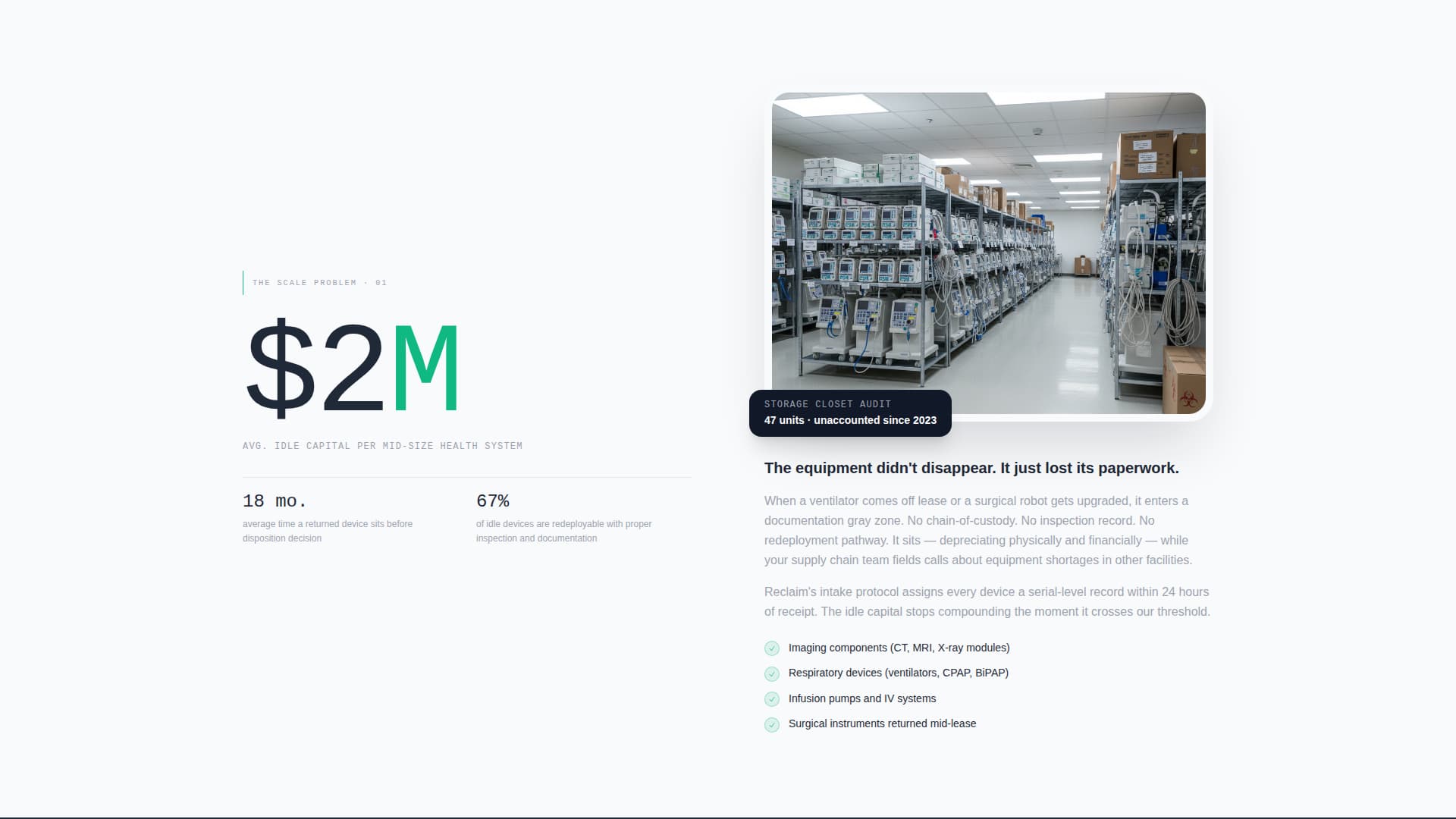 Reclaim - Precision Medicallogistics Landing Page Template