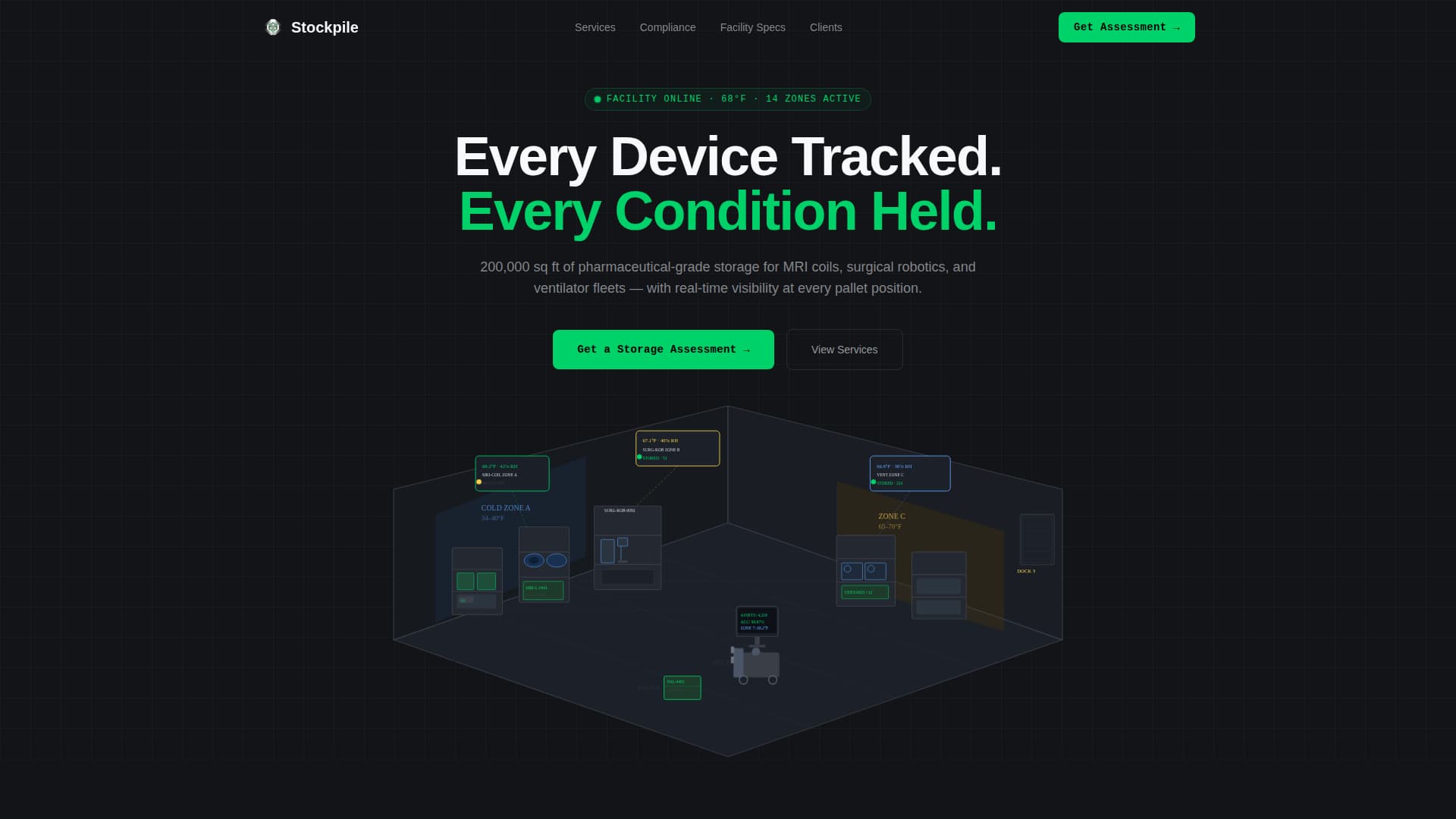 Stockpile - Precision Medicalequipment Landing Page Template