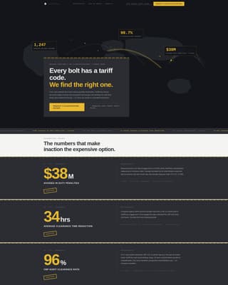 Tarifftrace - Precision Classification Landing Page Template