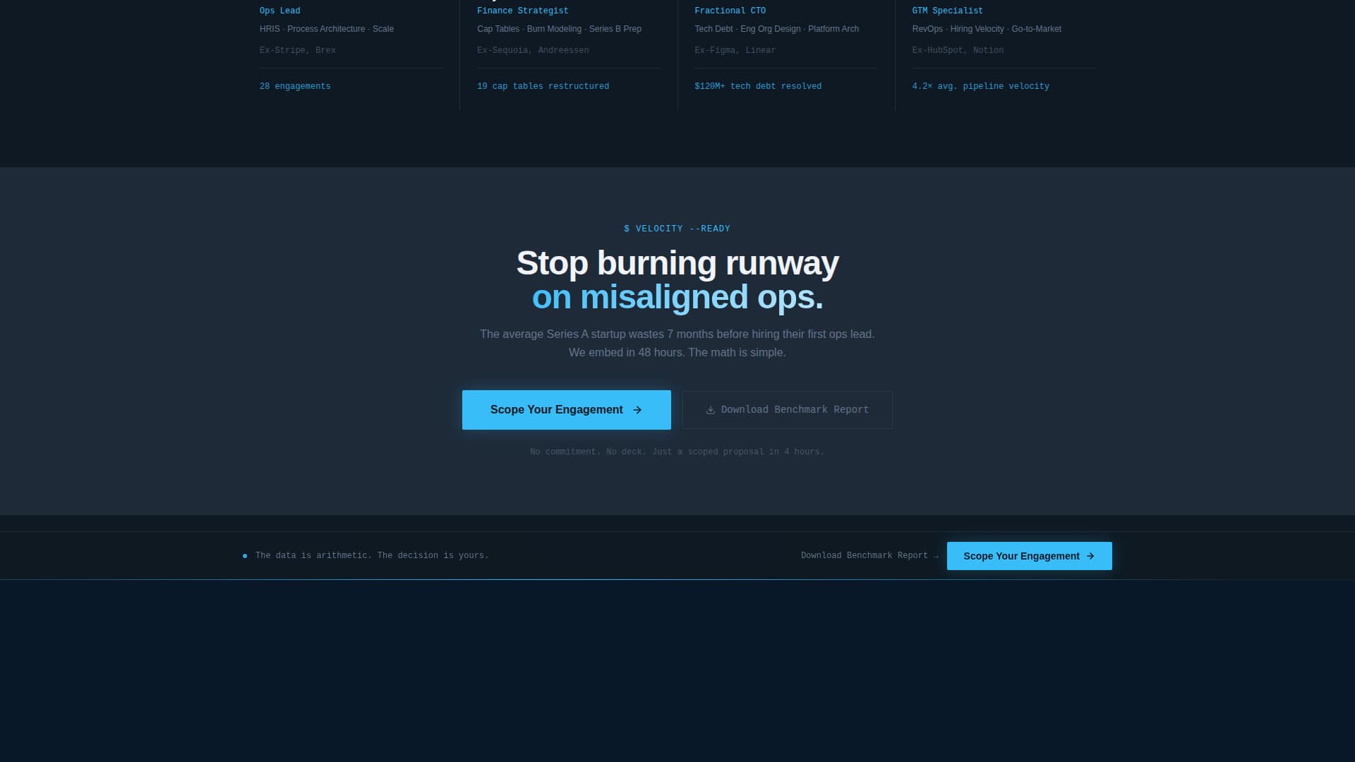 Strategic Startup Advisory & Engagement Estimator Website Template