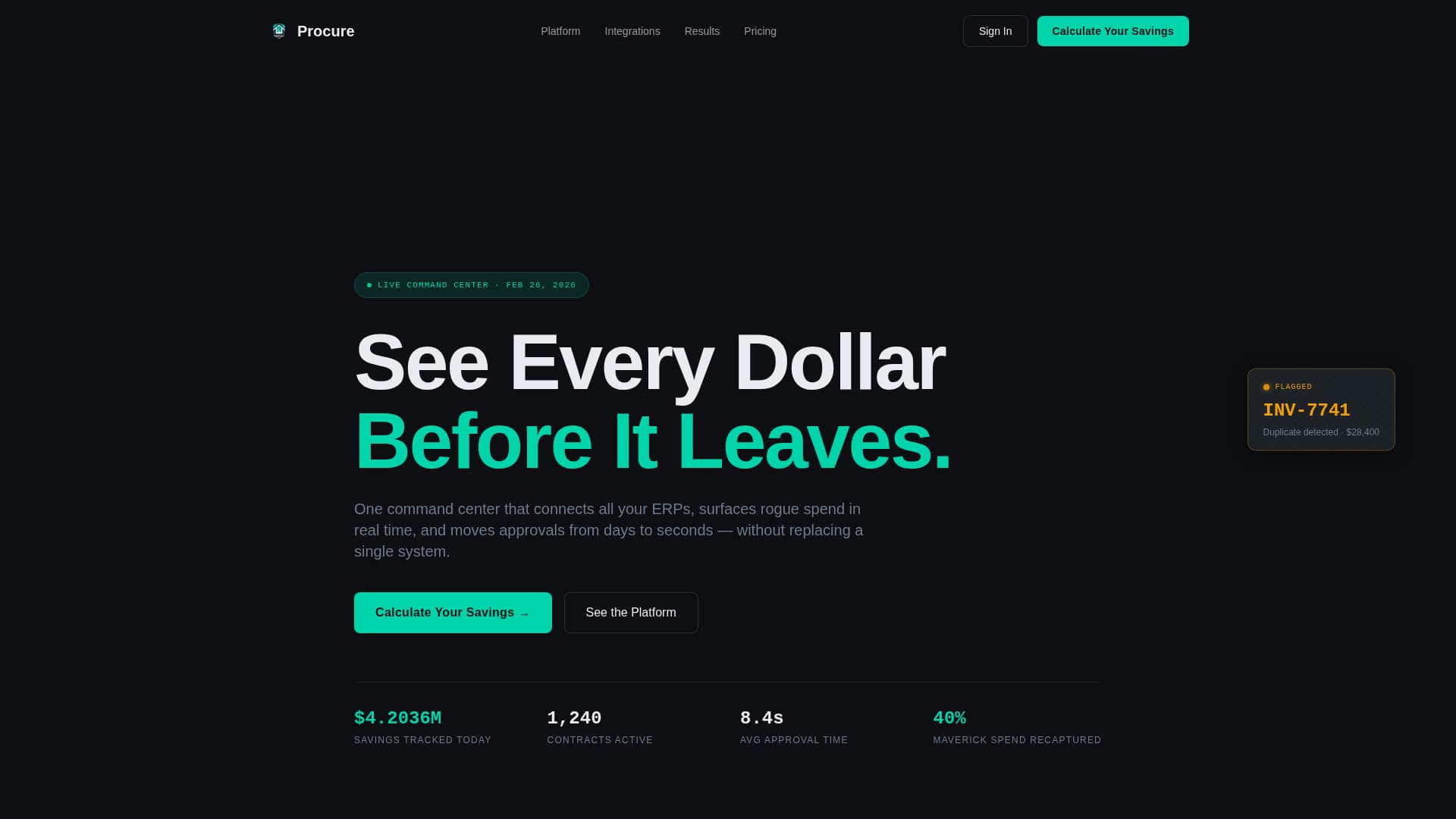 Procure - Powerful Procurement Landing Page Template