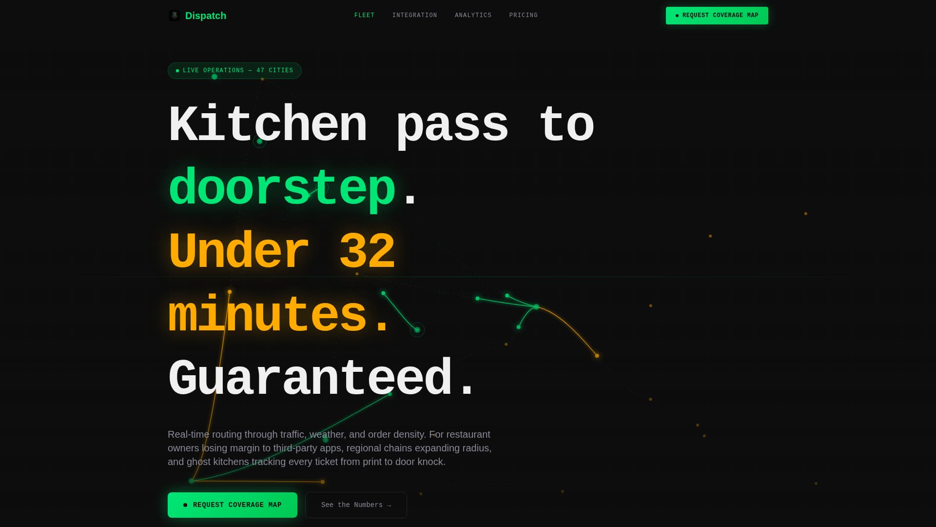 Dispatch - Highperformance Restaurantdelivery Landing Page Template