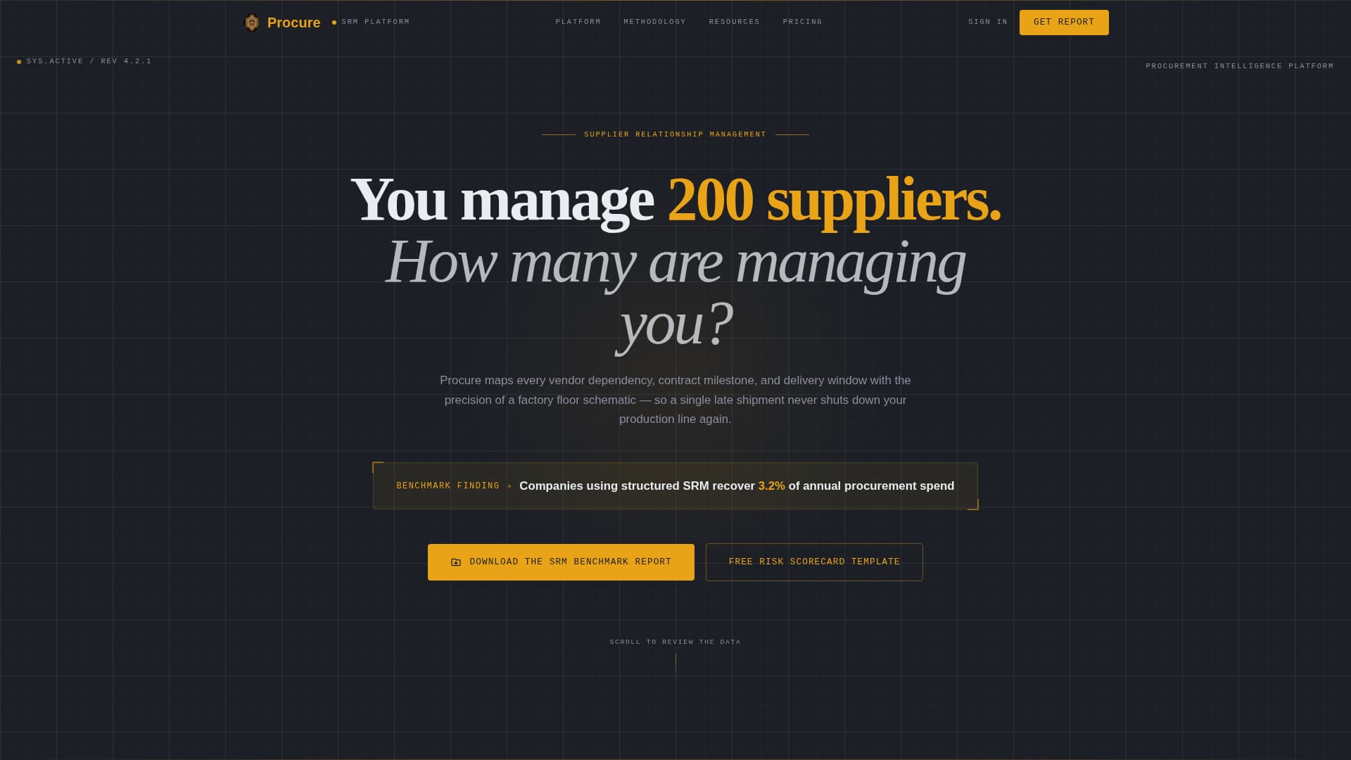 Procure - Precision Suppliermanagement Landing Page Template