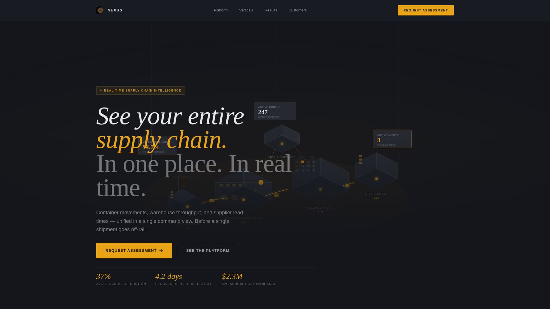 Nexus - Realtime Supplychain Landing Page Template