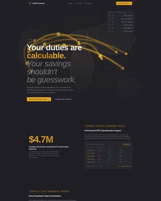 Tariffcommand - Powerful Trade Landing Page Template