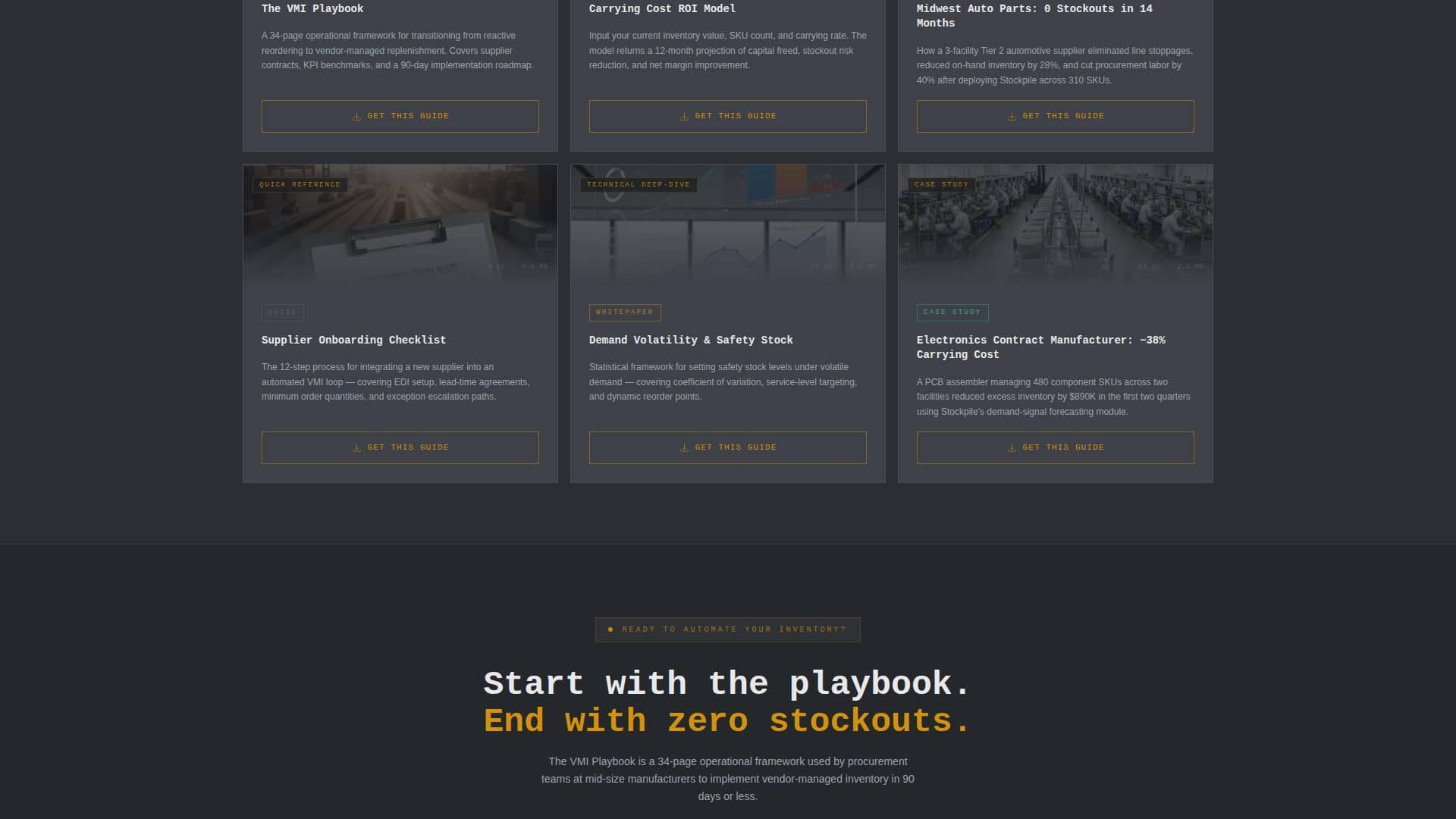 Stockpile - Precision Inventory Landing Page Template
