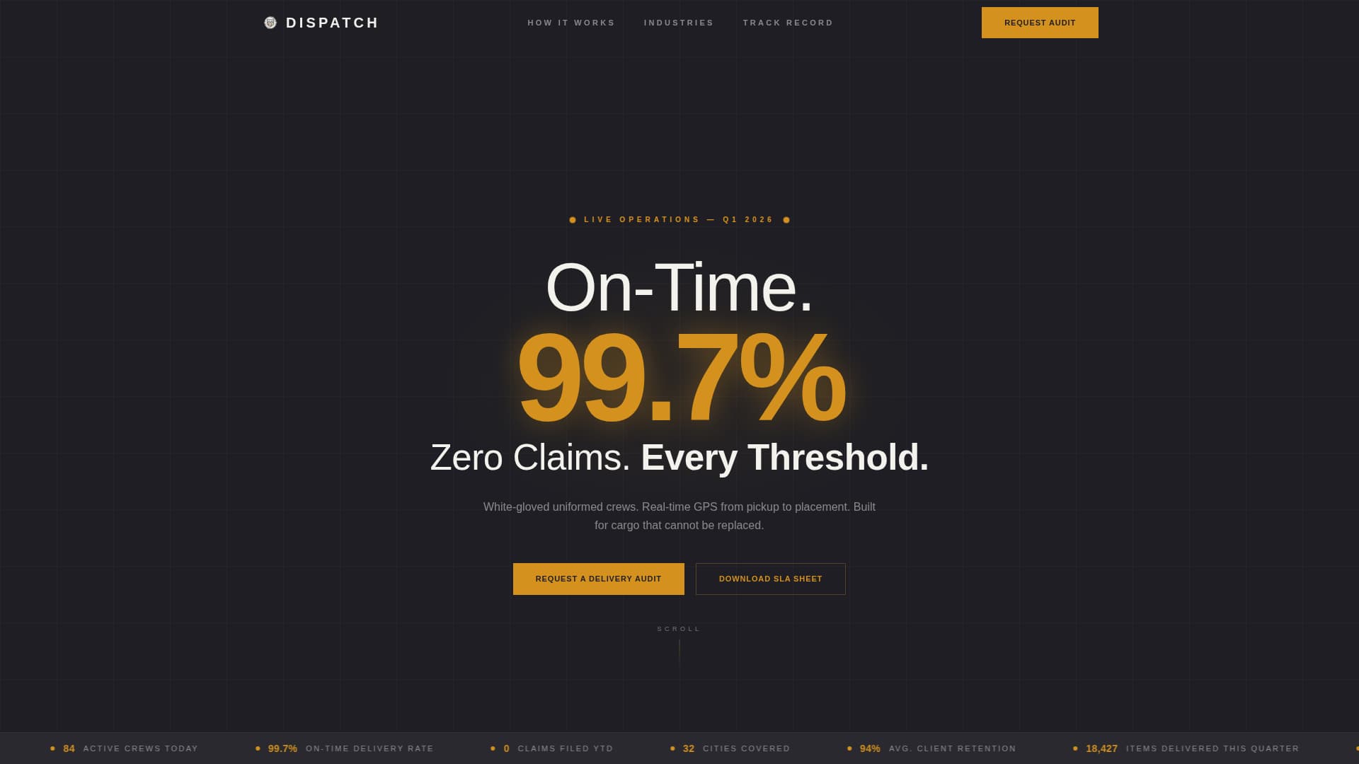 Dispatch - Precision Delivery Landing Page Template