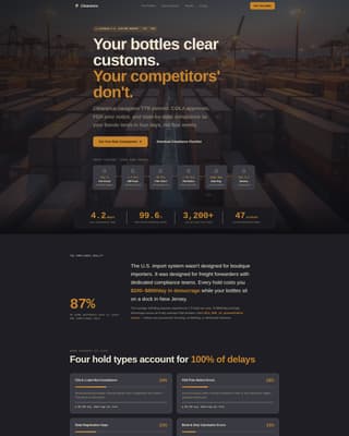 Clearance - Streamlined Customs Landing Page Template