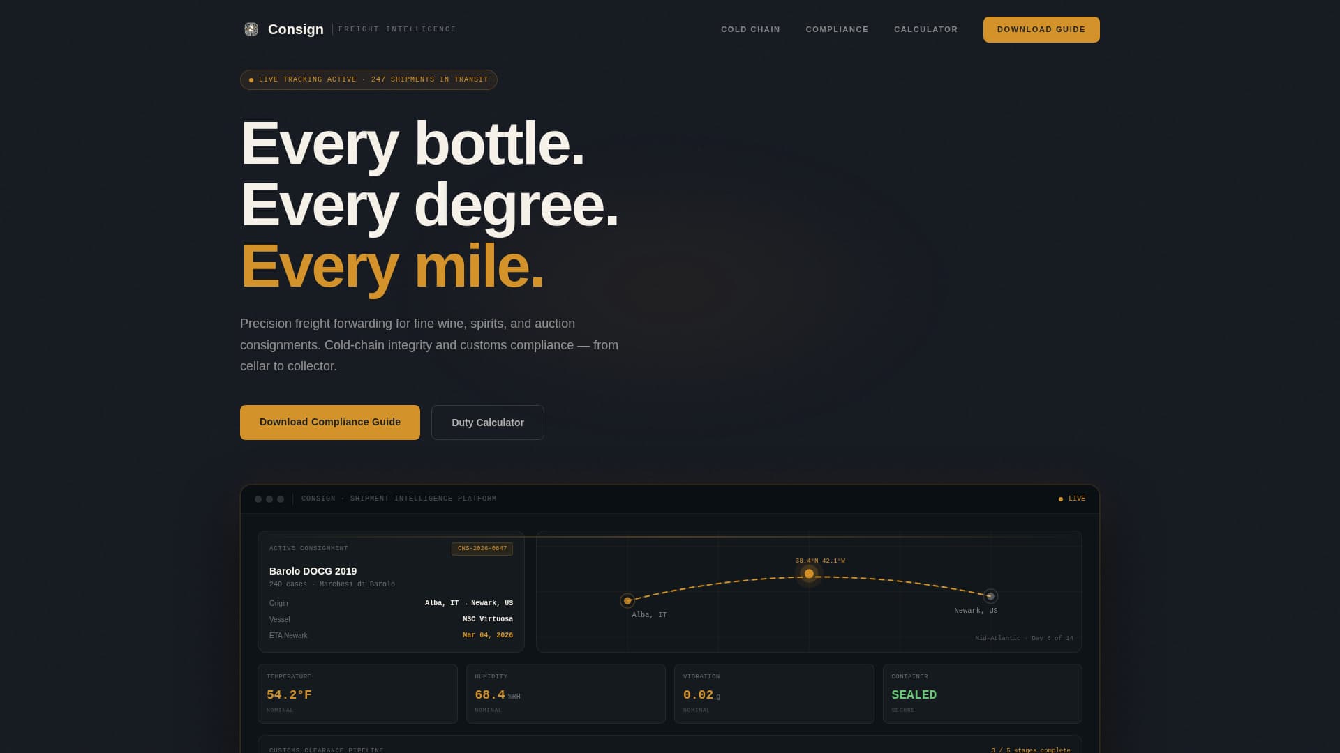 Consign - Precision Freightforwarding Landing Page Template